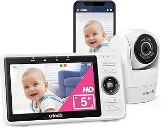 Smart WiFi Baby Monitor VM901,5in 720p Display, 1080p Camera, HD NightVision, Fully Remote Pan Tilt Zoom, 2-Way Talk, free Smart Phone App