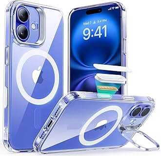 ESR for iPhone 16 Case, Camera Control Button Compatible with MagSafe, Military-Grade Protective Case for iPhone 16,Built-in Stash Stand Phone Case, Scratch-Resistant Back Cover, Clear
