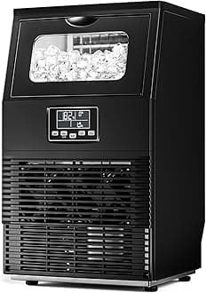 Commercial Ice Maker Machine 66Lbs/24H, Self-Cleaning, Ice Scoop, Freestanding Ice Cube Machine for Home, Bar, Restaurant, Coffee Shop