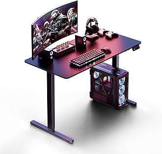 Shintenchi Standing Desk, Height Adjustable Electric Sit Stand up Desk, Ergonomic Rising Computer Table, 48x24 Inch Modern Lift Gaming Desk Workstation for Home Office, Black