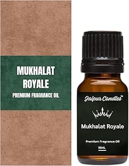 Jaipur Candles Fragrance Oil | 15 ml | Aroma Oil for Home Fragrance | Best for Aromatherapy | Use in Diffusers, Candles, Air Fresheners, Soaps (15ML, Mukhalat Royale)