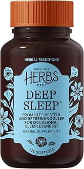 Deep Sleep Softgels - Herbal Sleep Support Supplement - Rest & Calming Support with Passionflower, Chamomile & Lemon Balm - 120 Softgels (120 Servings)