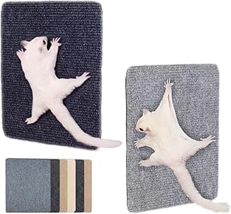 Sugar Glider Toys, Sugar Glider Climbing Mats, Self-Adhesive Cage Accessories for Sharpening Claws, Small Pets Enrichment Toys Scratching Pads for Wall or Furniture, Saving Space (6pcs)
