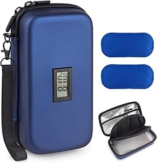 24h Insulin Cooler Travel Case TSA Approved Medication Diabetic Cooler for Travel with Thermometer Temperature Display Refrigerated Medicine Organizer