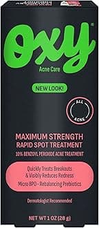 Rapid Acne Spot Treatment For Face & Body, Maximum Strength 10% Benzoyl Peroxide Acne Blemish Cream Medication for Acne and Blackheads, Prebiotic Pimple Cream for Acne Prone Skin Care, 1 oz
