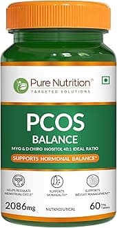 Pure Nutrition PCOS Balance Supplement for Women - 60 Vegetarian Tablets, 40:1 Ratio 2000mg Myo-Inositol to 50mg D-Chiro-Inositol, Helps Regularise Periods, Supports Hormonal Balance & Weight Management