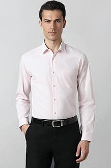 Peter England Men's Everyday Solid Slim Fit Full Sleeve Formal Shirt | Cotton-Rich