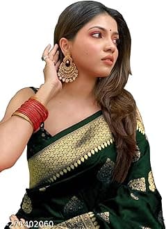 Sugathari Sari Banarasi Women Pure Silk Kanjivaram Soft New Ladies 2023 Design Wear Pattu Sarees Latest Collections Cotton Party Sari with Blouse Piece for Wedding Sadi (PARI 122