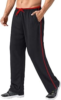 - MAGNIVIT Men's Lightweight Sweatpants Loose Fit Open Bottom Mesh Athletic Pants with Zipper Pockets