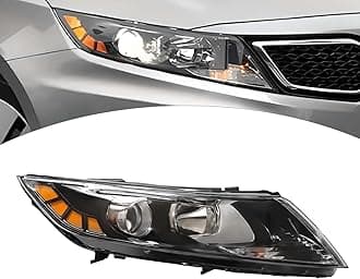 Headlight for KIA Optima 2011 2012 2013, Headlamp Right Passenger Side Headlamp OE Replacement Halogen Headlights Assembly H7 H1 Bulbs 921022T121 - Right (Passenger Side Headlight)
