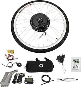 Electric Bike Conversion Kit, 48V 1000W 28" Rear Wheel Electric Bicycle Hub Kit Dual Mode Controller w/LCD Display & PAS, 7-Speed Rotary Flywheel E-Bike Conversion Kit for Road Bike