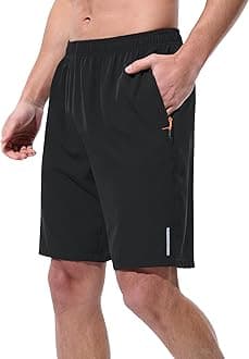 Mens Athletic Shorts Running Shorts Quick Dry Workout Shorts 7"/ 9" Lightweight Gym Basketball Shorts Zipper Pockets