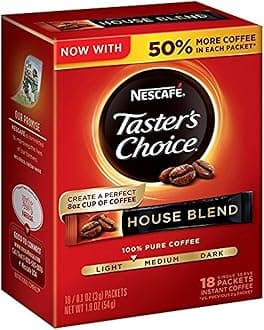 Taster's Choice House Blend Instant Coffee 54g 18 Packets, Brown