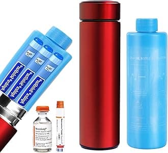 Bogush 60H Diabetic Medicine Cooling Bag Insulin Pen Cooler Travel Case 3 Pens Medical Cooler Box TSA Approved Epipen Carry Case with Biogel Ice Pack (Red)