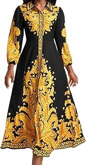 IbuduSexyChurch Dresses for Women Maxi Dresses for Women 2024 Casual Office Dress African