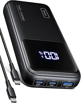 – INIU 65W Power Bank, 20000mAh Portable Charger, High Capacity USB C *2 + USB A External Battery Pack, Travel Powerbank for MacBook Pro iPad Steam Deck iPhone 17 16 Samsung S25 etc