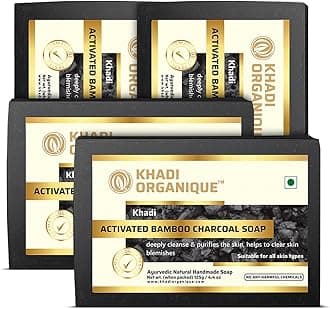 Activated Charcoal Soap, Removes Blackheads Pack Of 4 (Charcoal, Pack of 4)