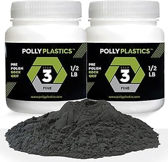 - Polly Plastics Rock Tumbler Media Grit Refill, Pre-Polish 500 Silicon Carbide Grit, Stage 3 for Tumbling Stones (2 Pack) (1 lb.)