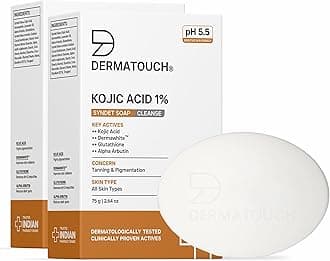 Kojic Acid 1% Soap with Glutathione | Skin Brightening & Pigmentation Care Soap | Helps Reduce Dark Spots & Sun Damage | For Men & Women | 75g x 2
