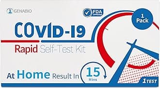 Genabio COVID Home Test (1 Pack - 1 Tests) – FDA EUA Authorized, 15-Minute at-Home Results, HSA/FSA Eligible, OTC at Home Covid Test Kit, Nasal Swab, Ages 2+