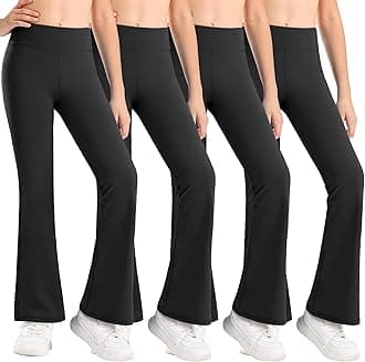 Stelle Girl's Flare Leggings High Waisted Yoga Pants Bootcut Dance Casual Pants Activewear Kids Bell Bottoms