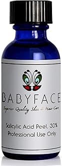 Babyface 30% Salicylic Acid Chemical Peel – Extra Strength Beta Hydroxy Acid for Acne, Blackhead Removal & Exfoliation, Non-Alcohol Based, 1.2 oz