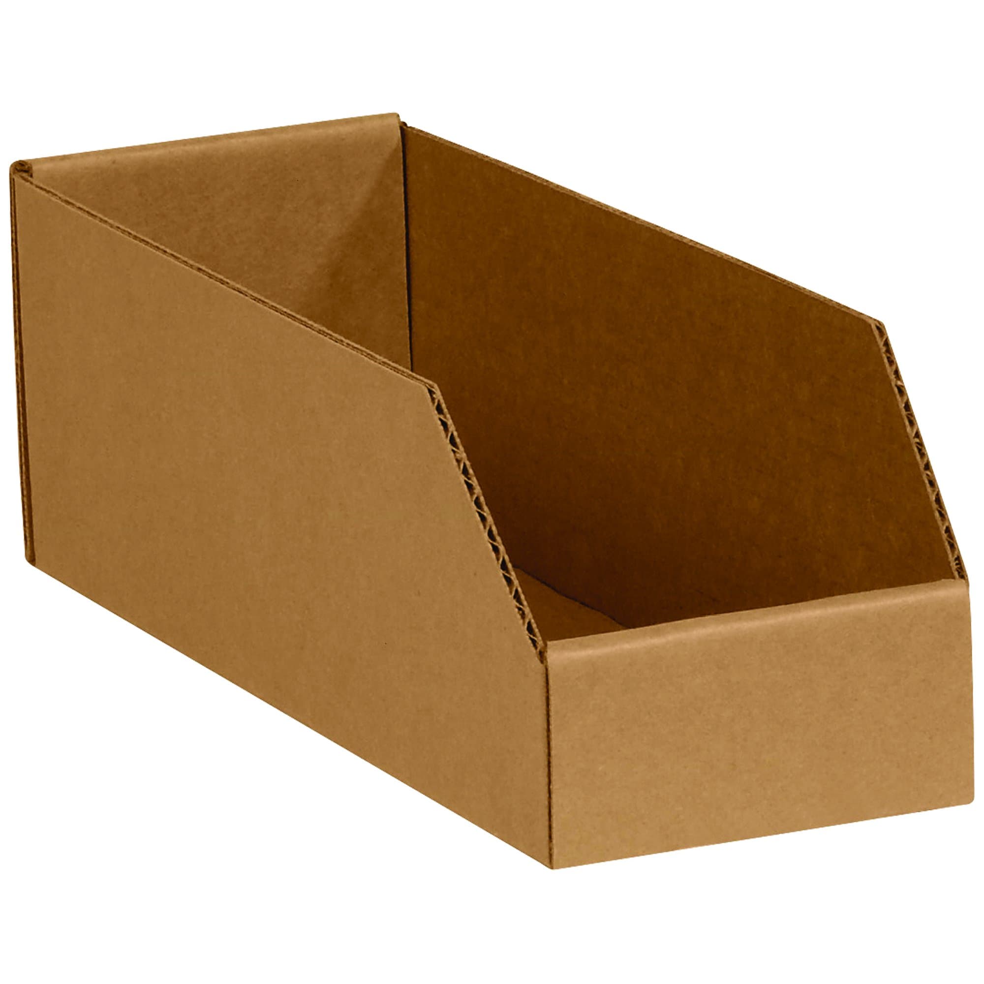 Ship Now Supply SNBINMT412K Open Top Bin boxes, 4" x 12" x 4 1/2", 4" width, 4.5" Height, 12" Length, Kraft (Pack of 50)