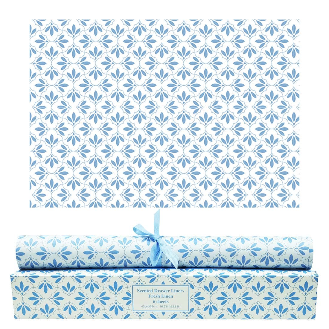 Linen Scented Drawer Liners, Scent Paper Liners for Drawers, Dresser Shelf, Linen Closet, Perfect for Kitchen, Bathroom, Vanity (6 Sheets)