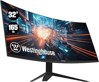 32 Inch Curved Full HD Gaming Monitor, 165Hz, AMD FreeSync Support, Low Motion Blur, 1500R Curve, 1920 x 1080, for PC Games with Built in Speakers, DisplayPort, 2X HDMI