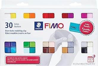 STAEDTLER Fimo Professional Soft Polymer Clay, 30/Pkg, White, Multicolor, 1.87 pounds, Modeling, Sculpting, Decorative Art
