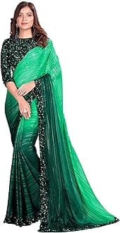 Pratham Blue Women's Silk Saree With Blouse Piece