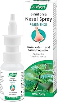 A.Vogel Sinuforce Nasal Spray + Menthol | Provides Fast Relief for Blocked Nose, Congestion & Nasal Catarrh | with Eucalyptus, Peppermint & Chamomile Oil | Suitable for Longer Term use | 20ml