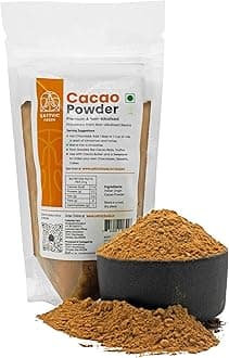 - Sattvic Foods Artisanal Cacao Powder (100 g) Produced from Non-Alkalized Cacao beans | Unsweetened | Sourced from Kerala | High in Antioxidants | Use in Baking, Smoothies, Truffles