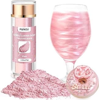 Pink Edible Glitter for Cakes and Cocktails, 15g Food-Grade Pink Luster Dust Edible Shimmer Powder for Drinks,Baking,Easter Egg Decoration