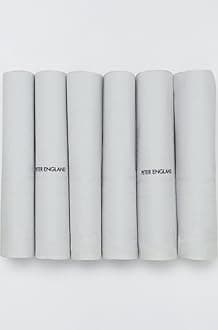 Men's Cotton White Handkerchief (Pack of 6)