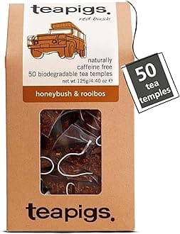 Honeybush & Rooibos Tea - Naturally Caffeine-Free South African Herbal Tea - Whole Leaf Red Bush & Honeybush Blend - 50 Biodegradable Tea Temples (1 Pack)