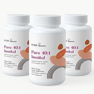 Pure 40:1 Inositol - Myo + D-Chiro Inositol Supplement - for Women with Fertility, Skin, & Menstrual Cycle Needs - 3 Bottles