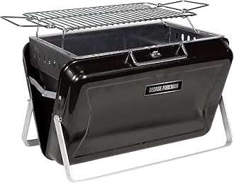 Portable Charcoal BBQ, On-The-Go Toolbox, Portable, Sturdy Foldable Legs, Convenient Handle, Lightweight, Camping, Black, Charcoal Barbecue, GFPTBBQ1005B