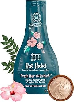 Nat Habit Five Oil Hibiscus NutriMask-Hair Mask For Growth, Conditioning, Smoothening, Strengthen & Shine, Suitable for All Hair & Scalp Types (Pack of 1)