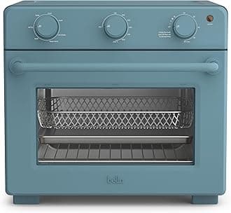 bella Air Fry Toaster Oven, 7 Preset Cooking Options, Dishwasher-Safe EverGood Coated Trays Included, 60-Minute Auto Shutoff w Audible Timer, Power Indicator Light, 1700 Watt, Surf