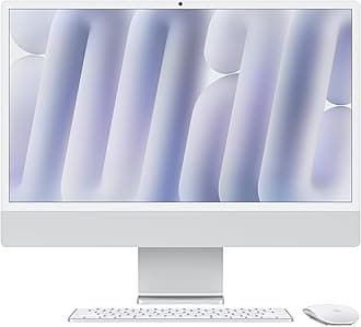 iMac All-in-One Desktop Computer with M4 chip with 10-core CPU and 10-core GPU: Built for Apple Intelligence, 24-inch Nano-texture glass Display, 16GB Unified Memory, 256GB SSD storage; Silver