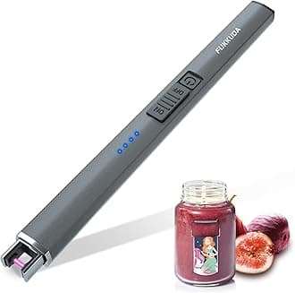 fukkuda Electric Candle Lighter Plasma Arc Lighters Windproof & Flameless with USB Rechargeable Battery Double Safety Switch (Space Grey)