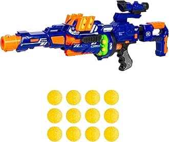 Best Choice Products Electric Customizable Soft Foam Ball Long-Distance Blaster Toy w/Barrel Extension, 12 Foam Balls, Foldable Bipod