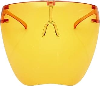 Protective Face Shield Full Cover Visor Glasses/Sunglasses (Anti-Fog/Blue Light Filter) (Dark Orange)