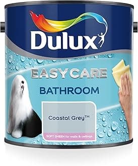 500001 Easycare Bathroom Soft Sheen Emulsion Paint for Walls and Ceilings - Coastal Grey, 2.5 l (Pack of 1)