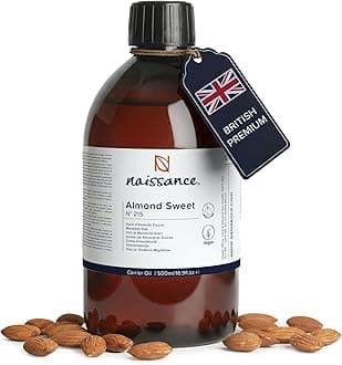 – Sweet Almond Oil (no. 215) 500ml – For Skin, Hair, Massage, Nails, Cuticles, Ears, Face, Body, Stretch Marks - Natural Skin Care, Carrier Oil for Aromatherapy