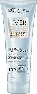 L'Oreal Paris Restore Sulfate Free Conditioner with Antioxidants, Moisturizing Conditioner for Hard Water Exposure and Styling Build-up, EverPure, 6.8 Fl Oz