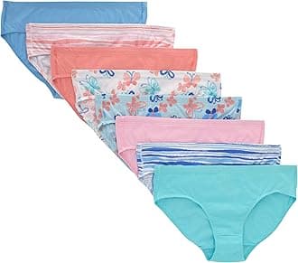 - Girls' Organic Underwear, Brief & Hipster, Toddler & Girl Sizes, Pure Comfort Organic 100% Cotton Panties, 8-pack