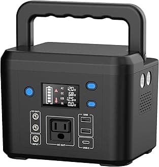 200W Portable Power Station, Powkey 120Wh/33,000mAh Power Bank with AC Outlet, 110V 6 Outputs Solar Generator External Battery Pack with LED Light for Home Use and Outdoor Camping