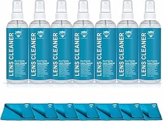 Royal Care Lens Cleaner Spray 100 ML Pack Kit – Professional Lens Cleaner Spray with Microfiber Cloths – Best for Eyeglasses, Cameras, and Lenses - Safely Cleans Fingerprints, Dust, Oil (Pack of 7)